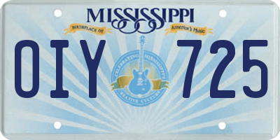 MS license plate OIY725