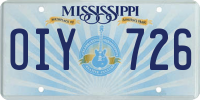 MS license plate OIY726