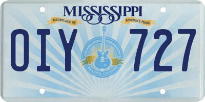 MS license plate OIY727