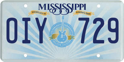 MS license plate OIY729