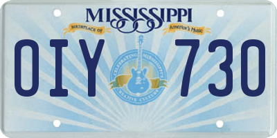 MS license plate OIY730