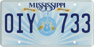 MS license plate OIY733