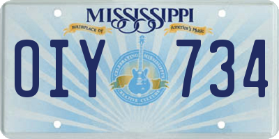 MS license plate OIY734