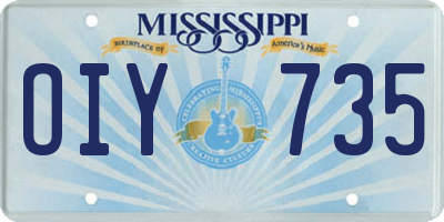 MS license plate OIY735