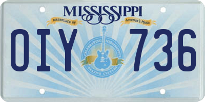 MS license plate OIY736