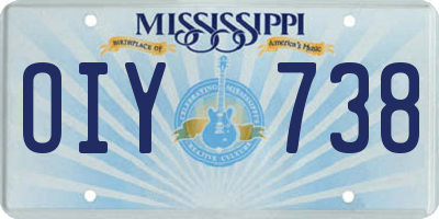 MS license plate OIY738