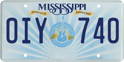 MS license plate OIY740