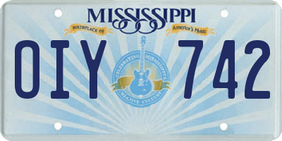 MS license plate OIY742