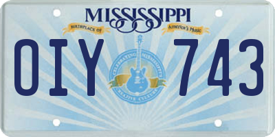 MS license plate OIY743