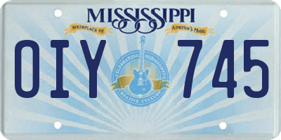 MS license plate OIY745