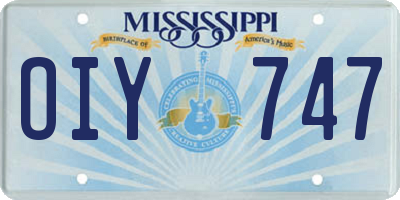 MS license plate OIY747