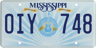 MS license plate OIY748