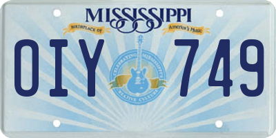 MS license plate OIY749