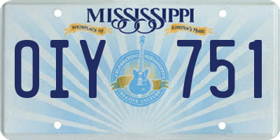 MS license plate OIY751