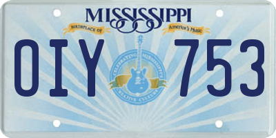 MS license plate OIY753