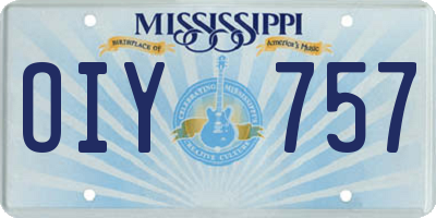 MS license plate OIY757