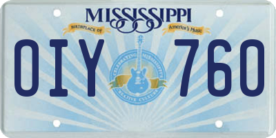 MS license plate OIY760