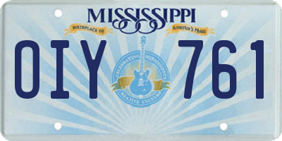 MS license plate OIY761