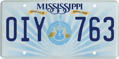 MS license plate OIY763