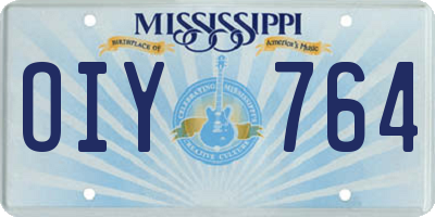 MS license plate OIY764