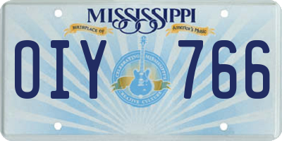 MS license plate OIY766