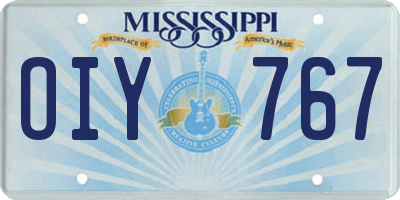 MS license plate OIY767