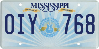 MS license plate OIY768