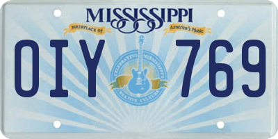 MS license plate OIY769