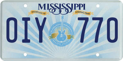 MS license plate OIY770