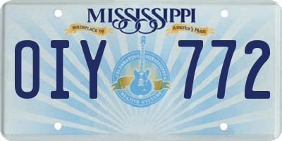MS license plate OIY772