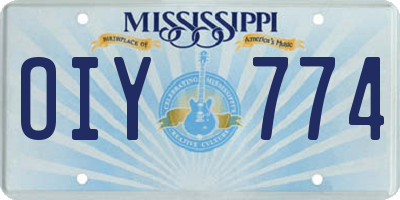 MS license plate OIY774