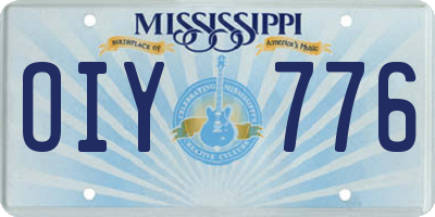 MS license plate OIY776
