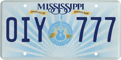 MS license plate OIY777