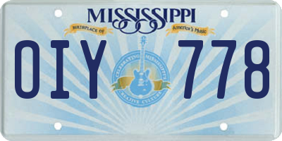 MS license plate OIY778