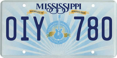 MS license plate OIY780