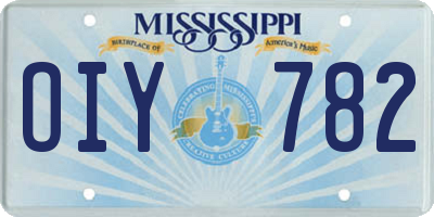 MS license plate OIY782