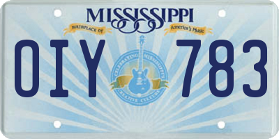 MS license plate OIY783