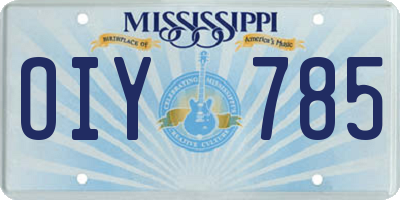 MS license plate OIY785