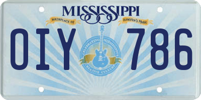 MS license plate OIY786