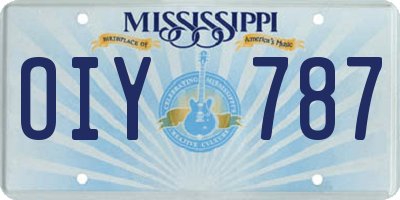 MS license plate OIY787