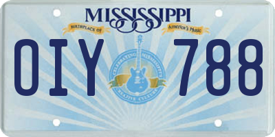 MS license plate OIY788