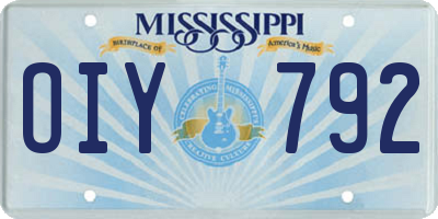 MS license plate OIY792