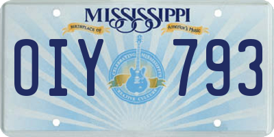 MS license plate OIY793