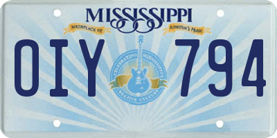 MS license plate OIY794