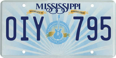 MS license plate OIY795