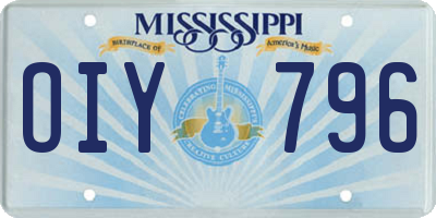 MS license plate OIY796
