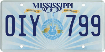 MS license plate OIY799