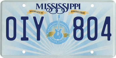 MS license plate OIY804
