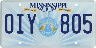 MS license plate OIY805