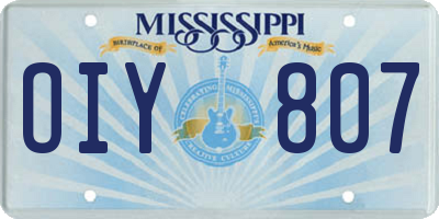 MS license plate OIY807